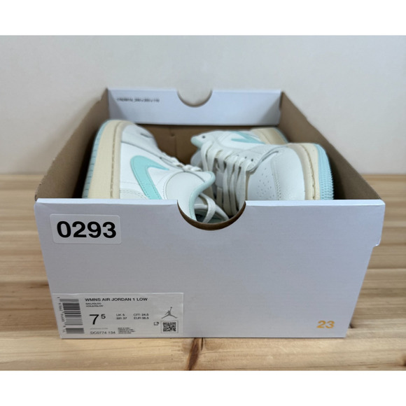 Air Jordan 1 Low Retro Sneakers Nike Sail Igloo Blue DC0774-134 Women's Size 7.5 - Picture 9 of 10